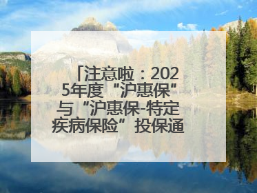 注意啦：2025年度“沪惠保”与“沪惠保-特定疾病保险”投保通道即将关闭！