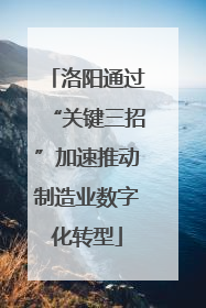 洛阳通过“关键三招”加速推动制造业数字化转型