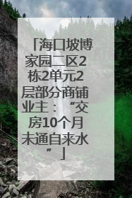 海口坡博家园二区2栋2单元2层部分商铺业主：“交房10个月未通自来水”