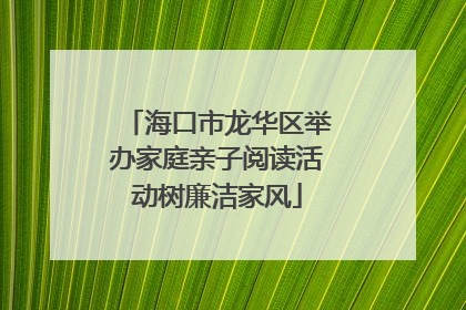 海口市龙华区举办家庭亲子阅读活动树廉洁家风