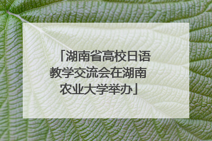 湖南省高校日语教学交流会在湖南农业大学举办