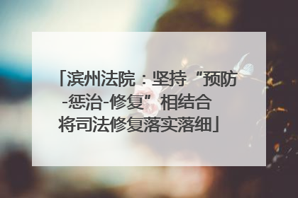 滨州法院：坚持“预防-惩治-修复”相结合 将司法修复落实落细