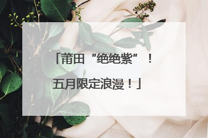 莆田“绝绝紫”！五月限定浪漫！
