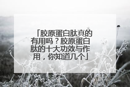 胶原蛋白肽真的有用吗？胶原蛋白肽的十大功效与作用，你知道几个