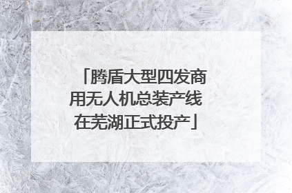 腾盾大型四发商用无人机总装产线在芜湖正式投产