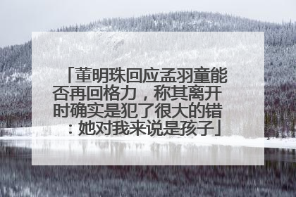董明珠回应孟羽童能否再回格力，称其离开时确实是犯了很大的错：她对我来说是孩子