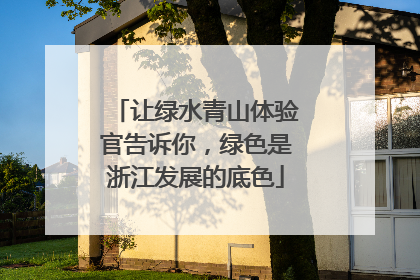 让绿水青山体验官告诉你，绿色是浙江发展的底色