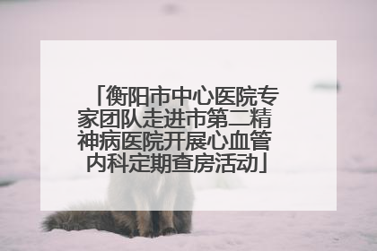 衡阳市中心医院专家团队走进市第二精神病医院开展心血管内科定期查房活动