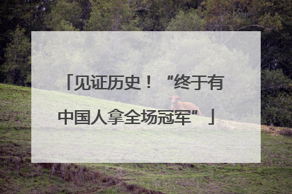 见证历史！“终于有中国人拿全场冠军”