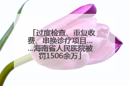 过度检查、重复收费、串换诊疗项目……海南省人民医院被罚1506余万