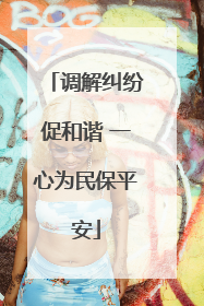 调解纠纷促和谐 一心为民保平安