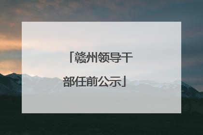 赣州领导干部任前公示