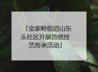金家岭街道山东头社区开展鲁绣技艺传承活动