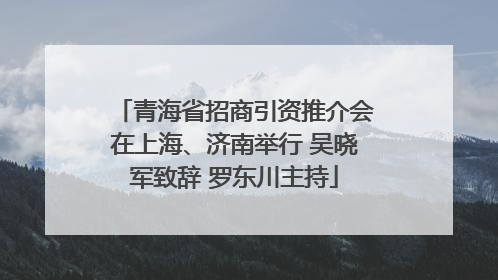 青海省招商引资推介会在上海、济南举行 吴晓军致辞 罗东川主持