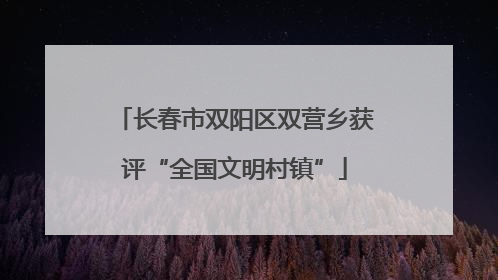 长春市双阳区双营乡获评“全国文明村镇”