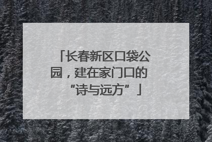 长春新区口袋公园，建在家门口的“诗与远方”