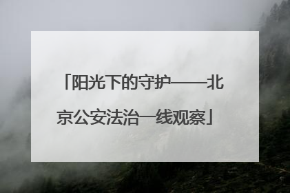 阳光下的守护——北京公安法治一线观察