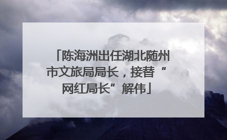 陈海洲出任湖北随州市文旅局局长，接替“网红局长”解伟