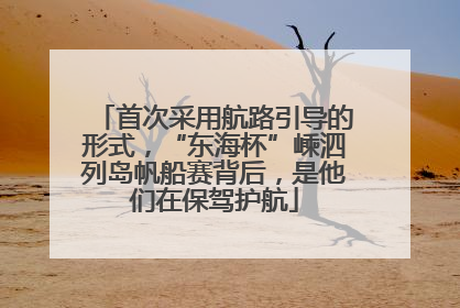 首次采用航路引导的形式，“东海杯”嵊泗列岛帆船赛背后，是他们在保驾护航