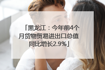 黑龙江：今年前4个月货物贸易进出口总值同比增长2.9%