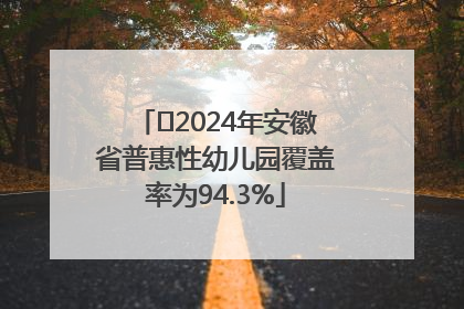 ﻿2024年安徽省普惠性幼儿园覆盖率为94.3%