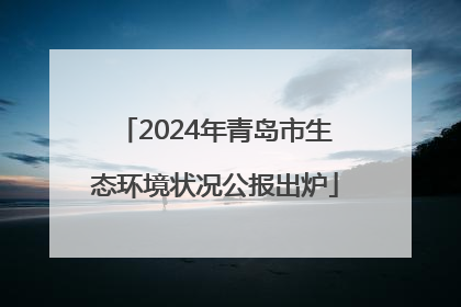 2024年青岛市生态环境状况公报出炉