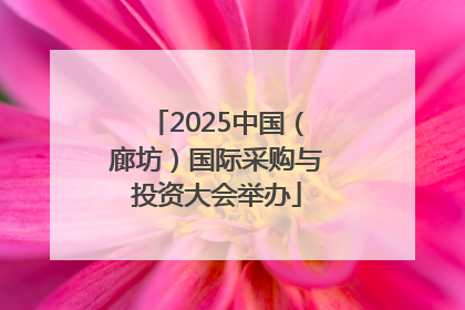 2025中国（廊坊）国际采购与投资大会举办