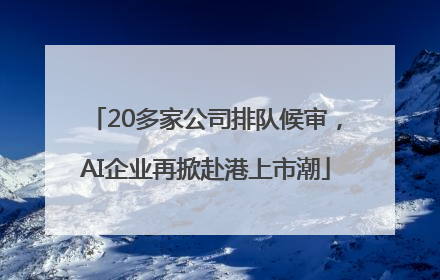 20多家公司排队候审，AI企业再掀赴港上市潮