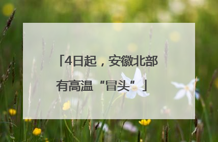 4日起，安徽北部有高温“冒头”
